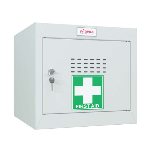 Phoenix MC0344GG Size 1 Light Grey Medical Cube Locker with Key, Combination or Electronic Lock – With Free Delivery!