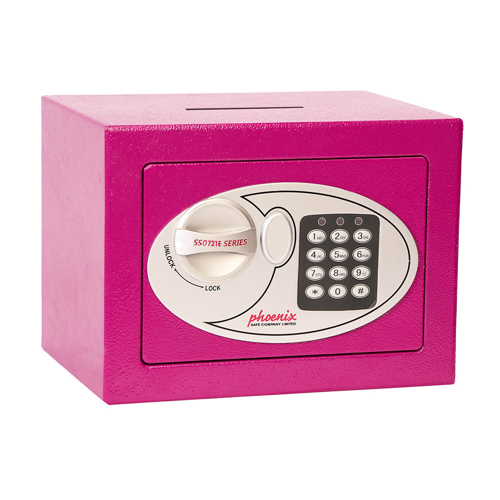 Phoenix Compact Home Office Pink SS0721EPD Secure Cash Deposit Safe with Electronic Lock & Deposit Slot – With Free Delivery !